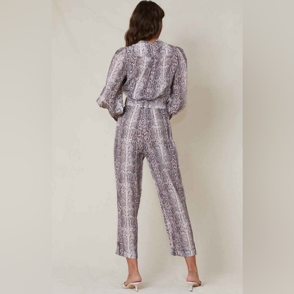 Zimmermann Silk Tie Jumpsuit Snake Print Size AU 1 - Picture 5 of 6